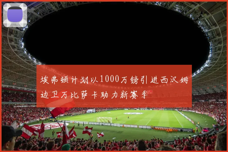 埃弗顿计划以1000万镑引进西汉姆边卫万比萨卡助力新赛季